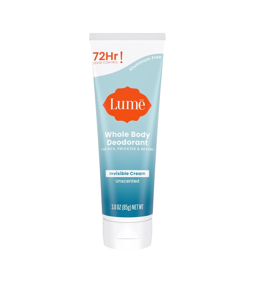 Lume Whole Body Deodorant – Invisible Cream Tube – 72 Hour Odor Control – Aluminum Free, Baking Soda Free, Skin Safe – 3.0 ounce (Pack of 2) (Clean Tangerine)